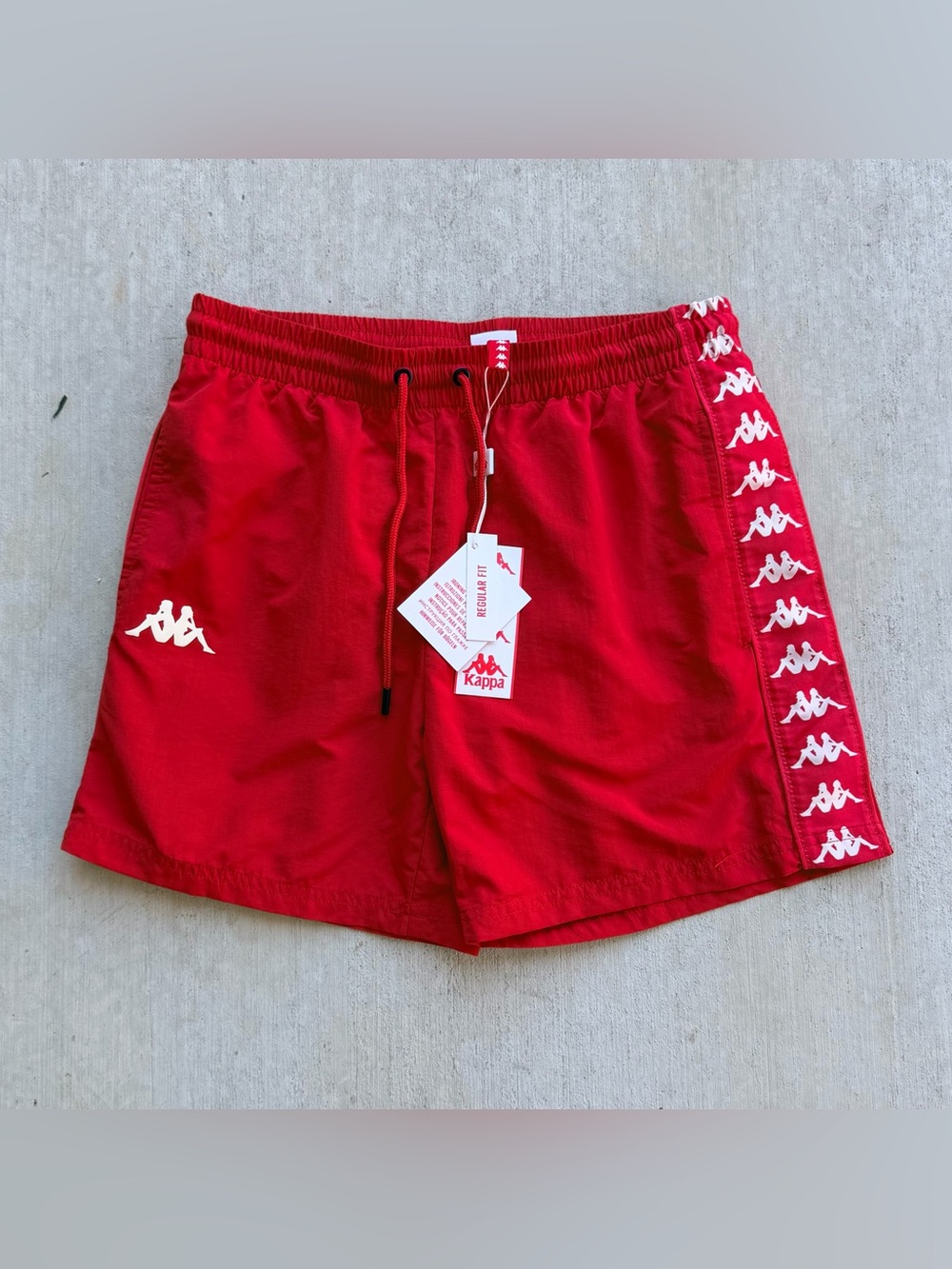 Kappa Banda Coney Active Swim Short Size New Red Lined